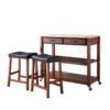 Crosley Natural Wood Top Kitchen Cart/Island In Classic Cherry With Two 24" Cherry Saddle Stools -Furniture Serie Shop 113097 1200x800