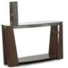 Dark Cherry & Glass Sofa Table