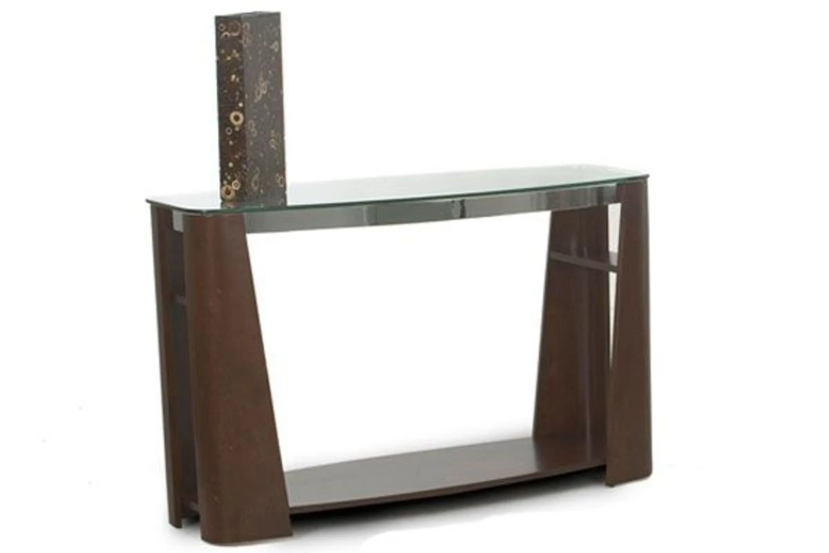 Dark Cherry & Glass Sofa Table 3 Dark Cherry & Glass Sofa Table