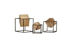 Quad Gold Cube Decor Set Of 3 By Madison Park