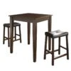 Crosley 3 Piece Pub Dining Set With Upholstered Saddle Stools In Vintage Mahogany -Furniture Serie Shop 124482 1200x800