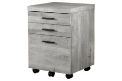 Filing Cabinet - 3 Drawer / Grey Reclaimed Wood / Castors