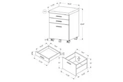 Filing Cabinet - 3 Drawer / Grey Reclaimed Wood / Castors -Furniture Serie Shop 125935 1200x800