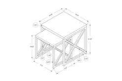 Nesting Table - 2Pcs Set / Brown Reclaimed Wood / Black -Furniture Serie Shop 126085 1200x800