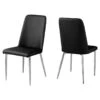 Black Faux Leather Dining Chair - Set Of 2