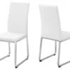 Dining Chair - 2Pcs / 38"H / White Leather-Look / Chrome -Furniture Serie Shop 126447 1200x800