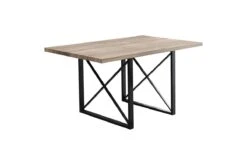 Dining Table - 36"X 60" / Dark Taupe / Black Metal