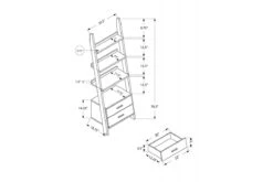 Grey And White Ladder Bookcase With Storage Drawers -Furniture Serie Shop 126690 1200x800
