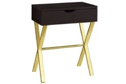 Cappuccino & Gold Accent Table With Storage