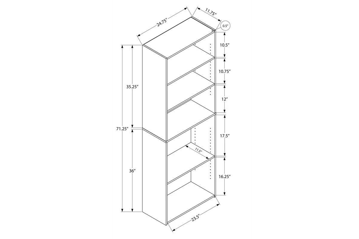 Cherry 72" Bookcase 6 Cherry 72" Bookcase - Image 4