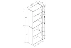 Bookcase - 72"H / Dark Taupe With 5 Shelves -Furniture Serie Shop 127882 1200x800