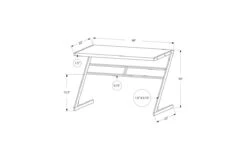 White & Silver Contemporary Computer Desk -Furniture Serie Shop 134465 1200x800