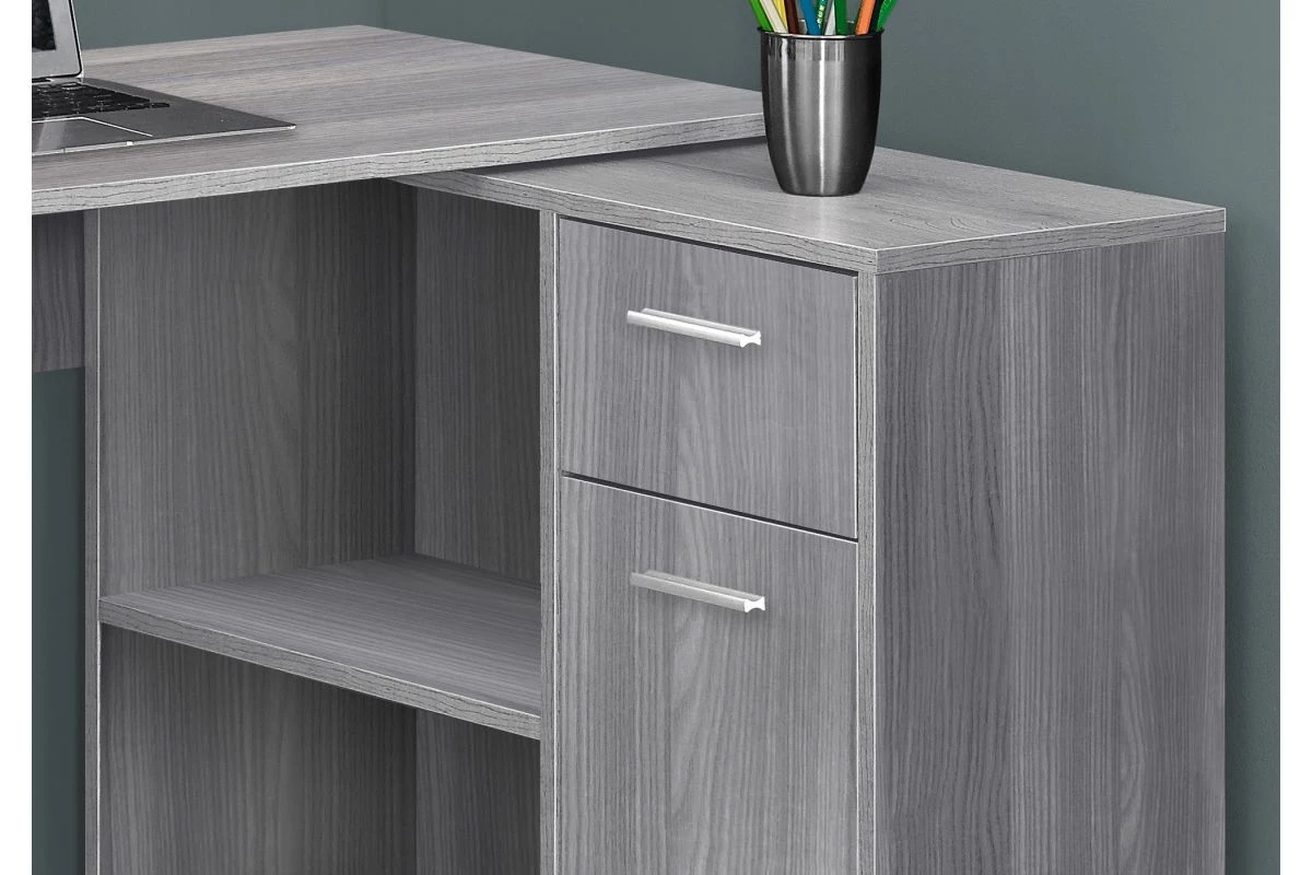 Computer Desk - 46"L / Grey With A Storage Cabinet 5 Computer Desk - 46"L / Grey With A Storage Cabinet - Image 3