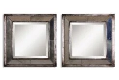 Davion Squares Silver Mirror Set Of 2