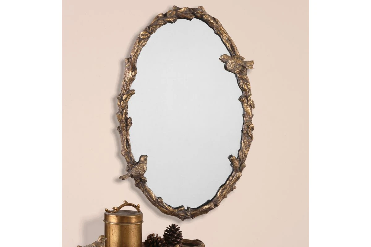 Paza Oval Vine Gold Mirror 4 Paza Oval Vine Gold Mirror - Image 2