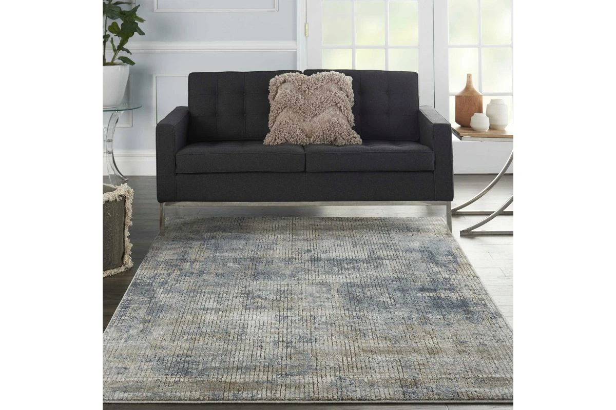 Quarry 5x7 Beige/Blue Area Rug 9 Quarry 5x7 Beige/Blue Area Rug - Image 7