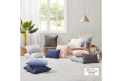 Brookly Indigo Cotton Jacquard Pom Pom Square Pillow -Furniture Serie Shop 182507 1200x800