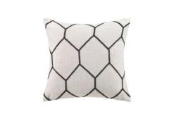 Brooklyn Black Metallic Geo Embroidered Pillow
