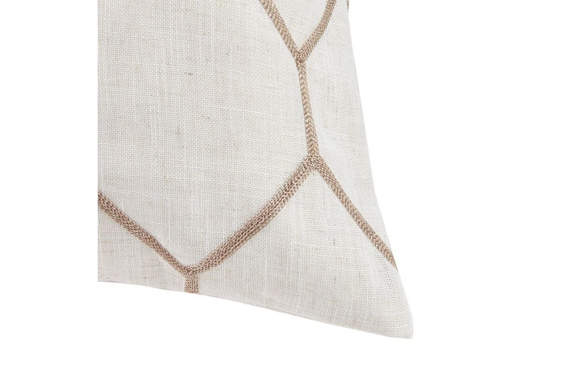 Brooklyn Taupe Metallic Geo Embroidered Pillow 5 Brooklyn Taupe Metallic Geo Embroidered Pillow - Image 3