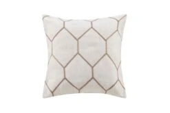 Brooklyn Taupe Metallic Geo Embroidered Pillow