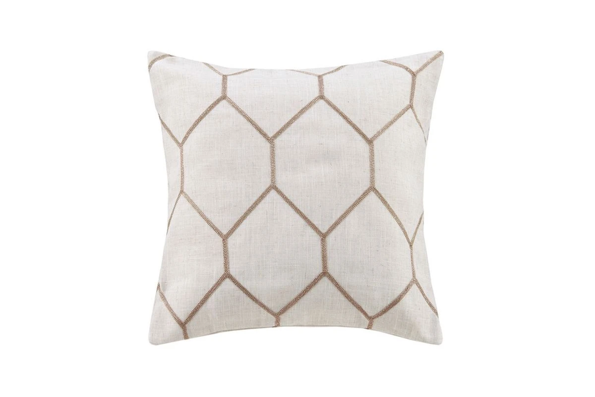 Brooklyn Taupe Metallic Geo Embroidered Pillow 3 Brooklyn Taupe Metallic Geo Embroidered Pillow