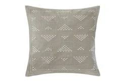 Cario Taupe Embroidered Square Pillow