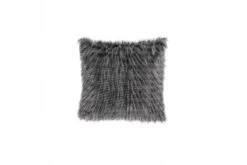Edina Black Faux Fur Square Pillow