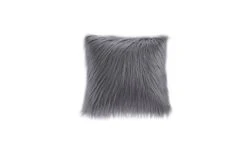 Edina Grey Faux Fur Square Pillow