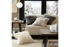 Edina Ivory Faux Fur Square Pillow -Furniture Serie Shop 182610 1200x800
