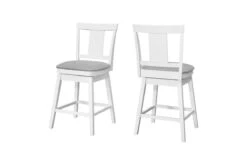 Barstool - 2Pcs / 39"H / White / Swivel Counter Height
