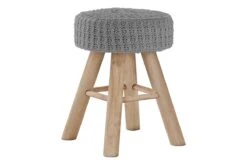 Grey Knit Ottoman
