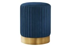 Ottoman - Blue Velvet / Gold Metal Base