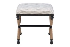 Campaign Striped Accent Stool