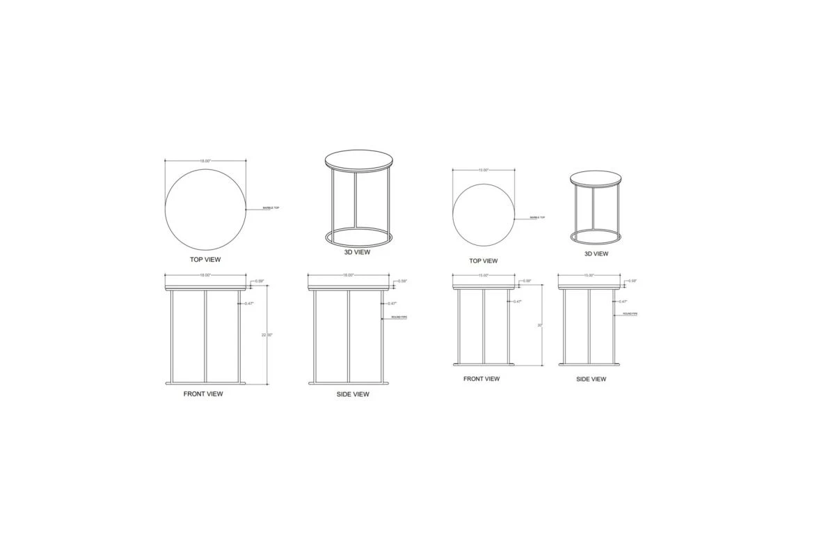 Frenzy Nesting Grey Marble Tables 5 Frenzy Nesting Grey Marble Tables - Image 3