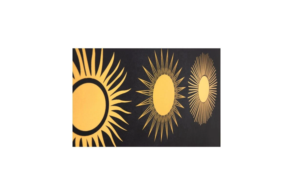 Three Suns Canvas Wall Art Gold & Black 7 Three Suns Canvas Wall Art Gold & Black - Image 5
