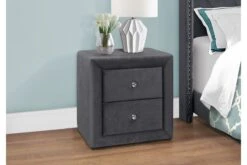 Dark Grey Velvet Nightstand
