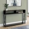 Espresso Black 48" Metal Hall Console