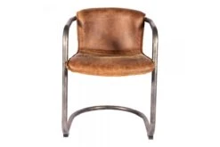 Benedict Dining Chair Grazed Brown Leather, Set Of 2
