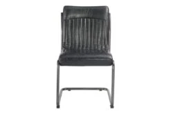 Ansel Dining Chair Onyx Black Leather, Set Of 2