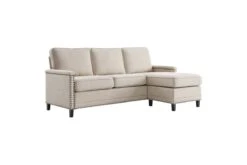 Ashton Upholstered Fabric Sectional Sofa In Beige