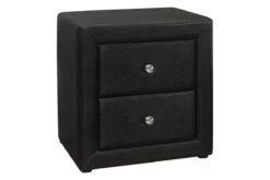 Black Leather-Look Nightstand