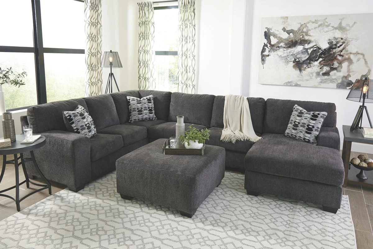 Peyton Smoke 3-Piece Sectional With Right Arm Facing Chaise By Ashley 4 Peyton Smoke 3-Piece Sectional With Right Arm Facing Chaise By Ashley - Image 2