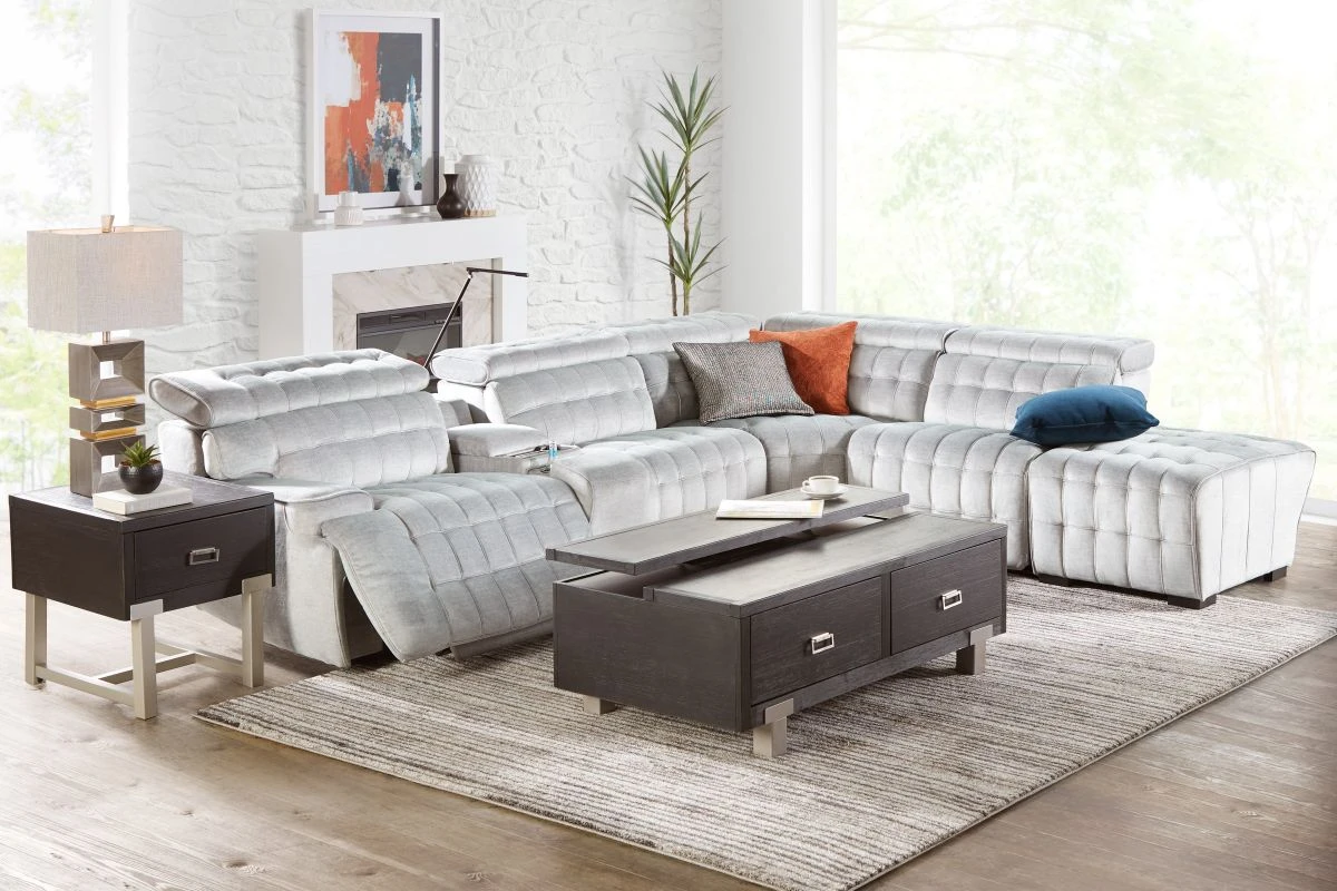 Dexter Zero Gravity Dual Power Reclining Sectional With Right Arm Facing Bump Ottoman 4 Dexter Zero Gravity Dual Power Reclining Sectional With Right Arm Facing Bump Ottoman - Image 2