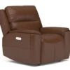 Eli Saddle Dual Power Leather Recliner By Flexsteel -Furniture Serie Shop 258282 1200x800