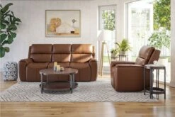 Eli Saddle Dual Power Reclining Leather Sofa By Flexsteel -Furniture Serie Shop 258288 1200x800