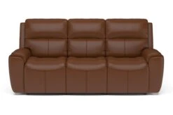 Eli Saddle Dual Power Reclining Leather Sofa By Flexsteel