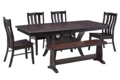 Covina Maple Wood Trestle Bench In Chocolate Finish By Gascho -Furniture Serie Shop 258524 1200x800