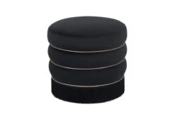 Lakka Black Velvet Ottoman