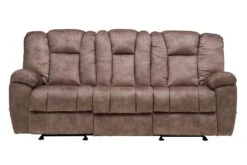 Boyne Coffee Reclining Glider Sofa With Drop Down Table