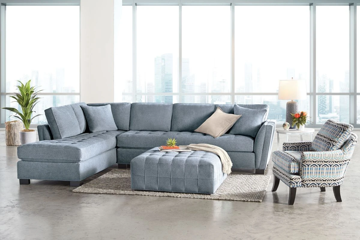 Illusions Blue 2-Piece Sectional With Left Arm Facing Chaise 4 Illusions Blue 2-Piece Sectional With Left Arm Facing Chaise - Image 2